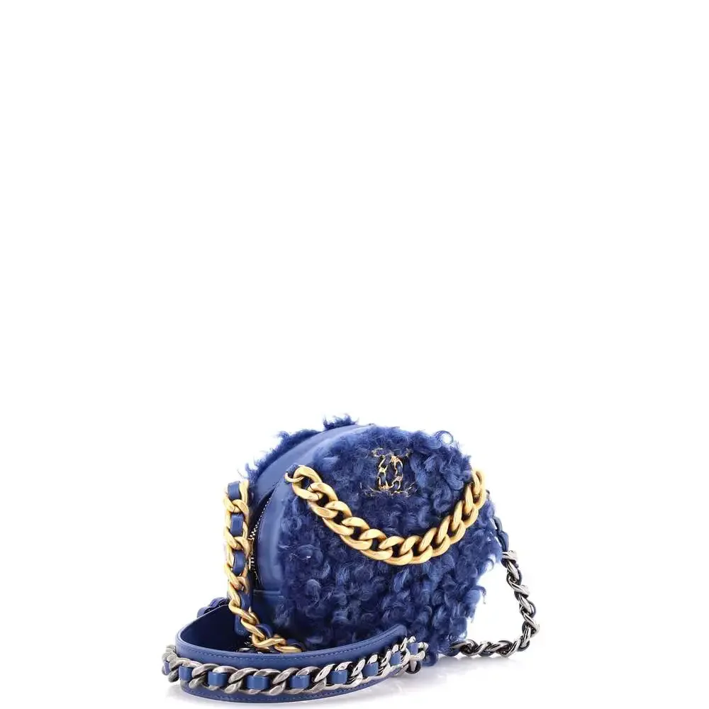 Chanel 19 Round Clutch With Chain #238711C20B - Picture 2 of 8